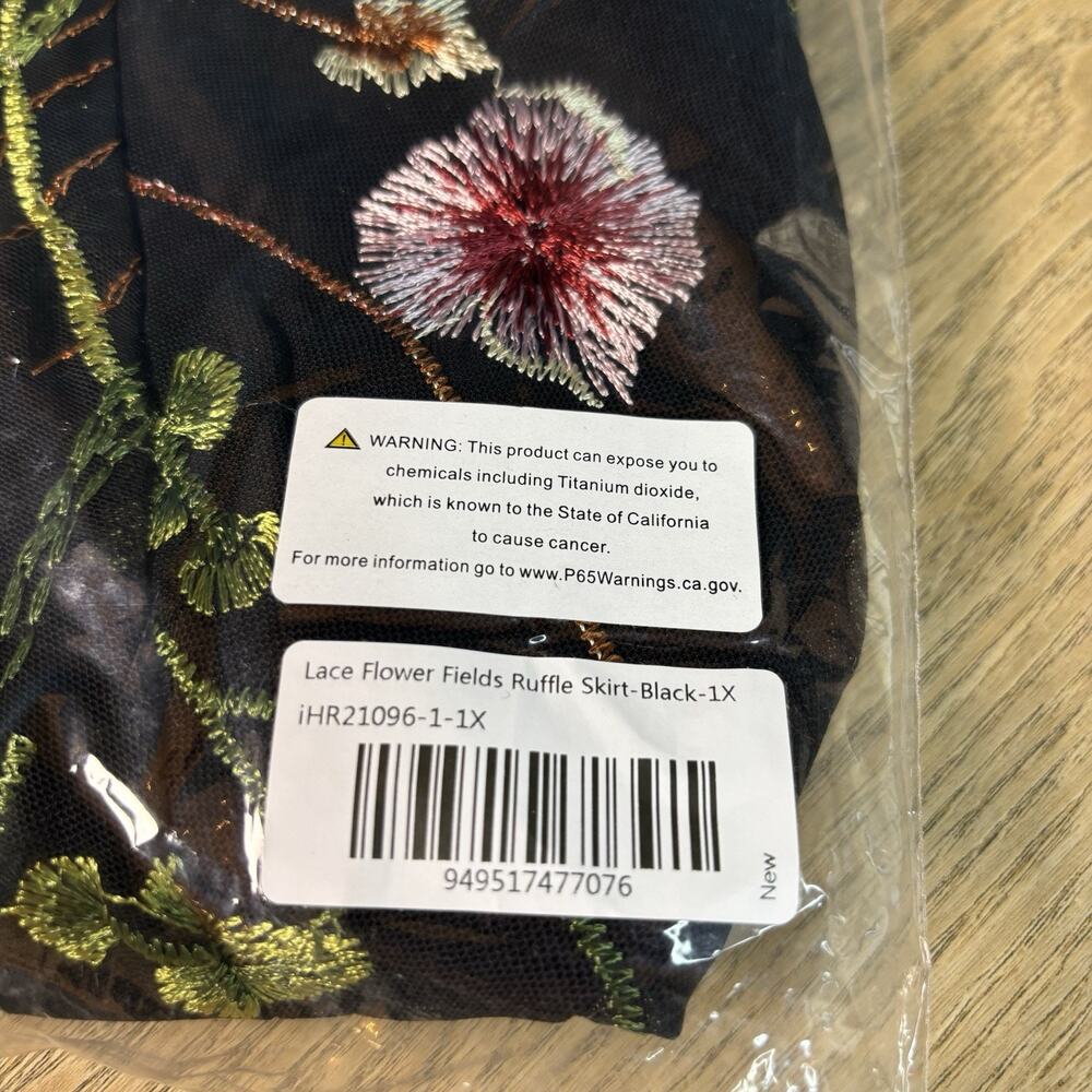 NWT IHeartRAVES LACE FLOWERFIELDS STRETCH RUFFLE SKIRT New Festival Floral 1X - Picture 3 of 8
